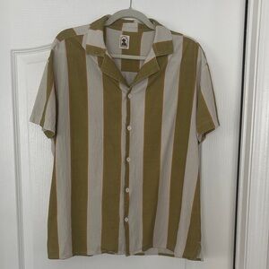 Danny Del Mar The Grenadine Aloe Striped Shirt Green and Beige